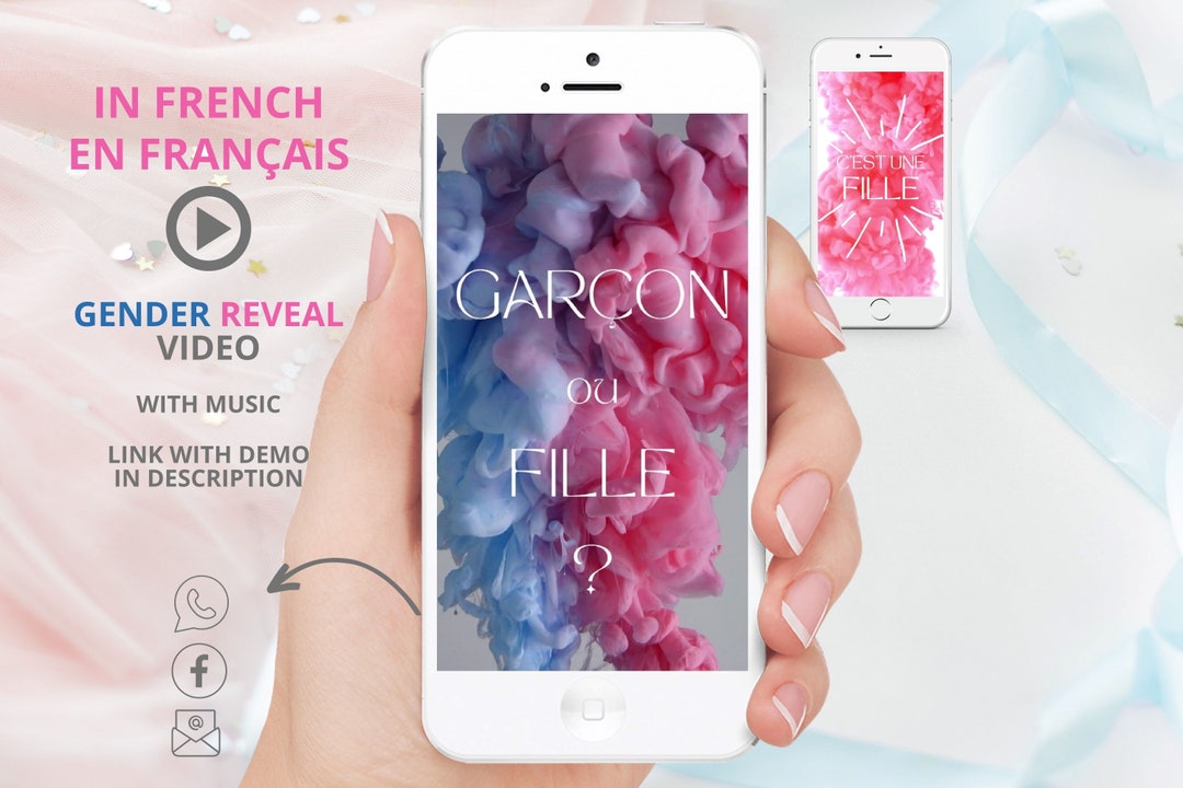 C'est Une Fille IN FRENCH Video Pregnancy Announcement Digital Baby