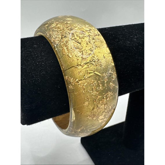 Translucent Transparent Lucite 1950S  gold foil flakes glitter Crystal Bangle
