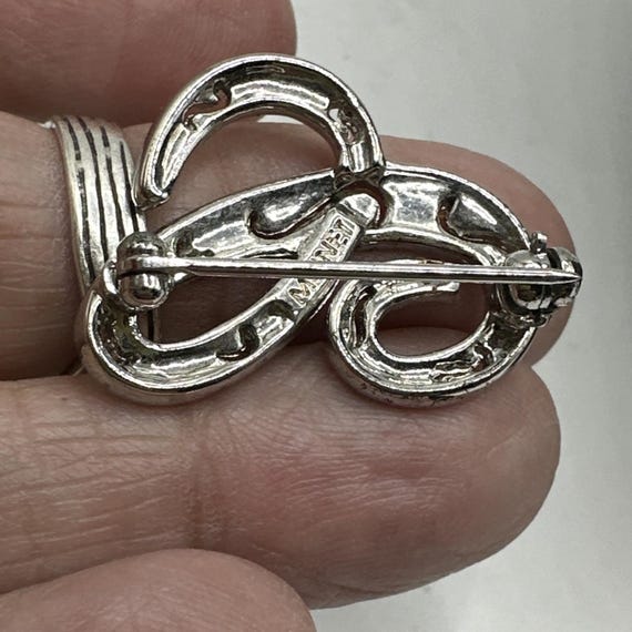 Monet Cursive Letter Initial C Rhinestone Silver … - image 9