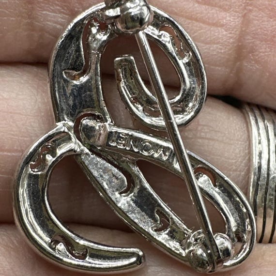 Monet Cursive Letter Initial C Rhinestone Silver … - image 5