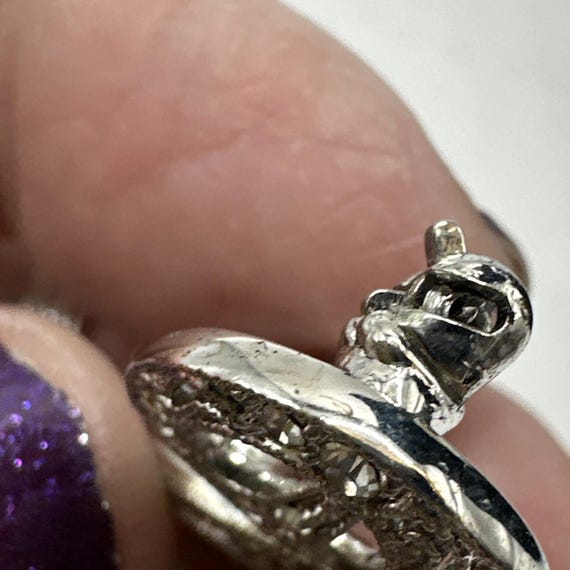 Monet Cursive Letter Initial C Rhinestone Silver … - image 11