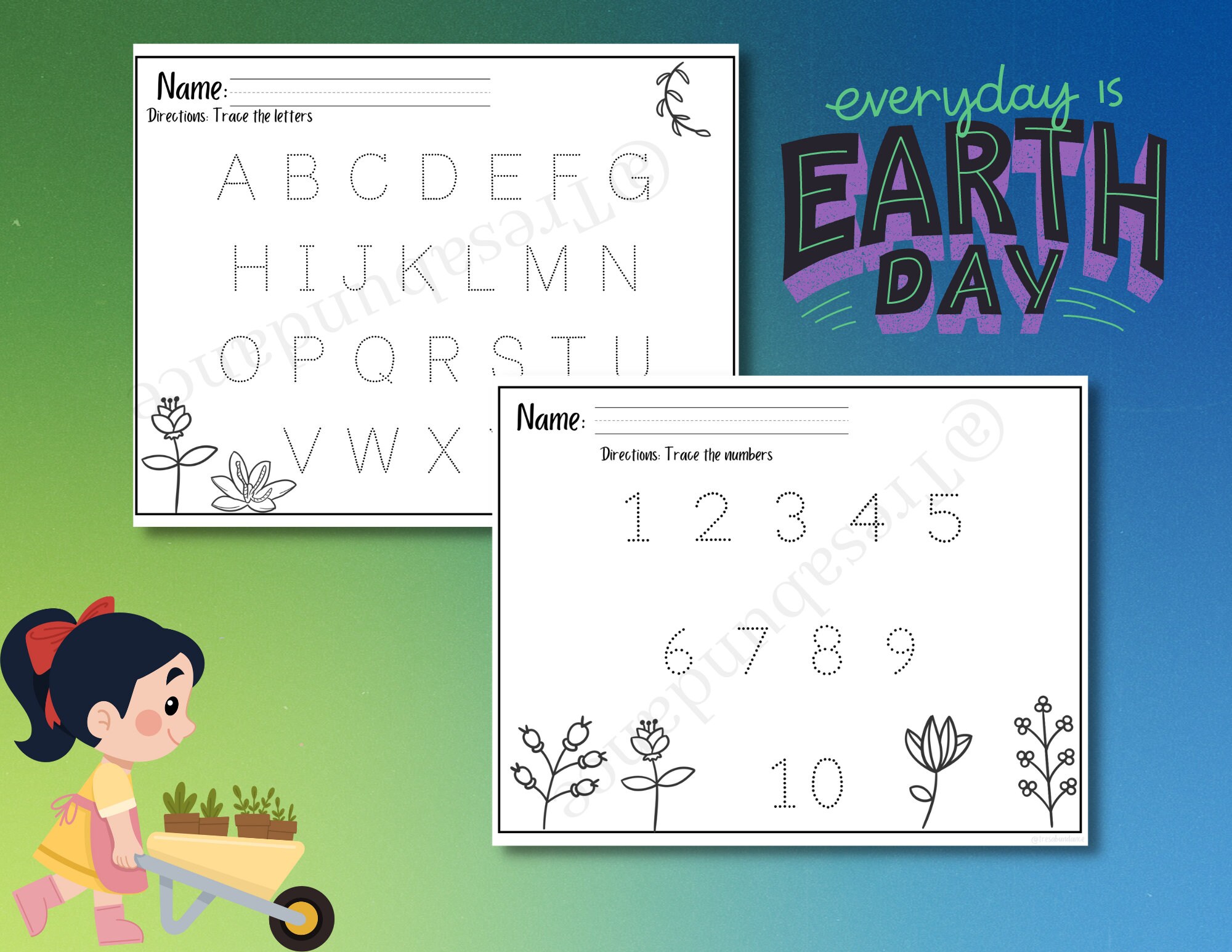 Earth Day Coloring Page , Coloring Book Pdf, Tracing Worksheets ...