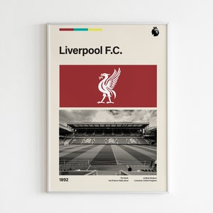 Liverpool F.C. | Retro Digital Print | For office, bedroom, bathroom, etc | Wall Decor | Customizable