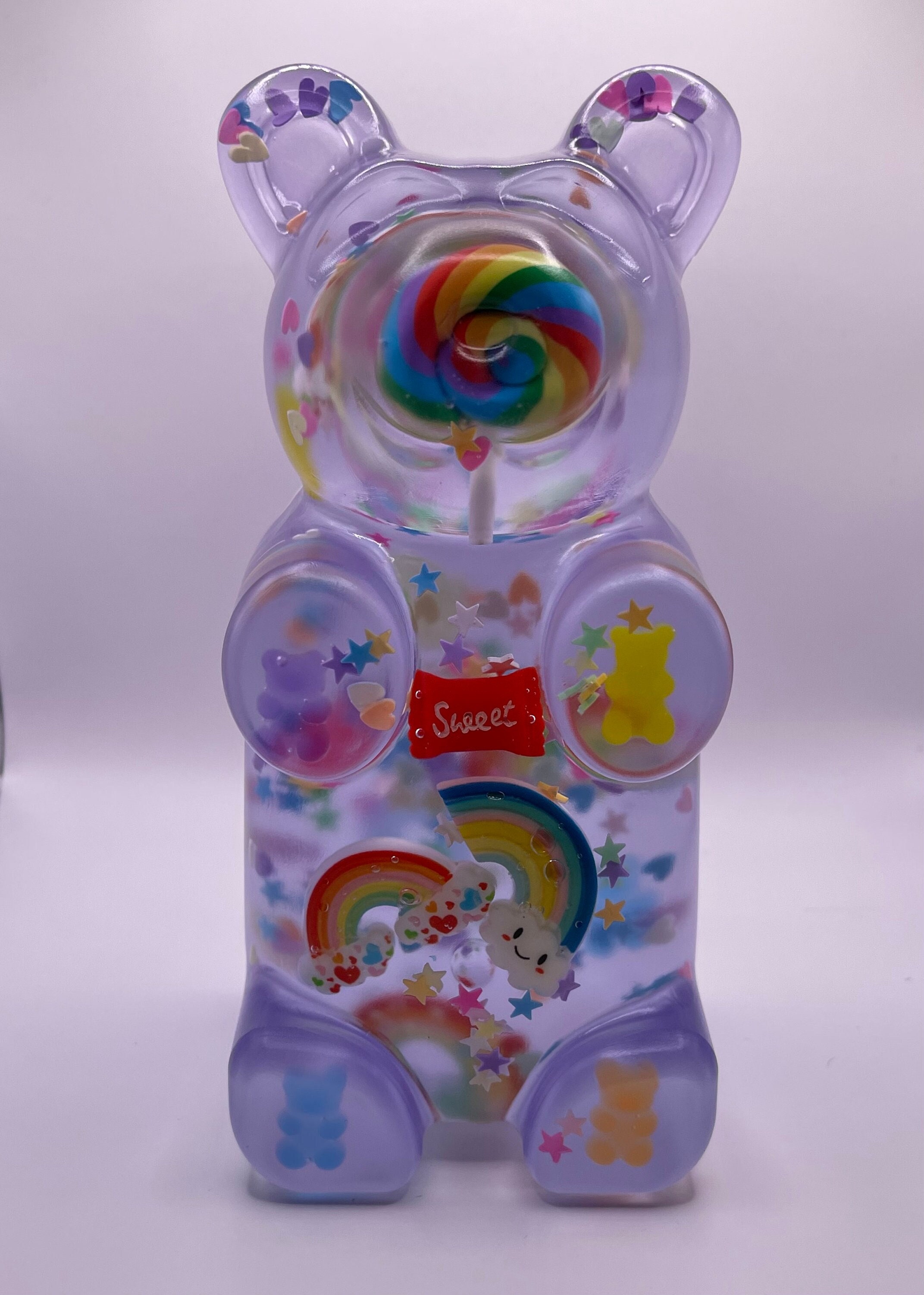 50 Mixed Color Transparent Acrylic Gummy Bear Beads 19mm horizontal hole  Funny