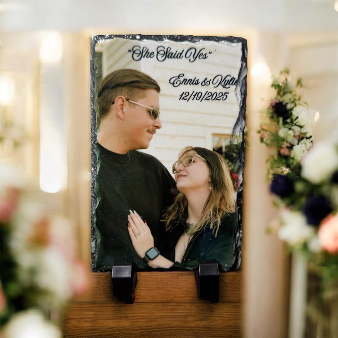 Personalized Photo Slate | Custom Stone Picture Plaque | Rustic Photo ...
