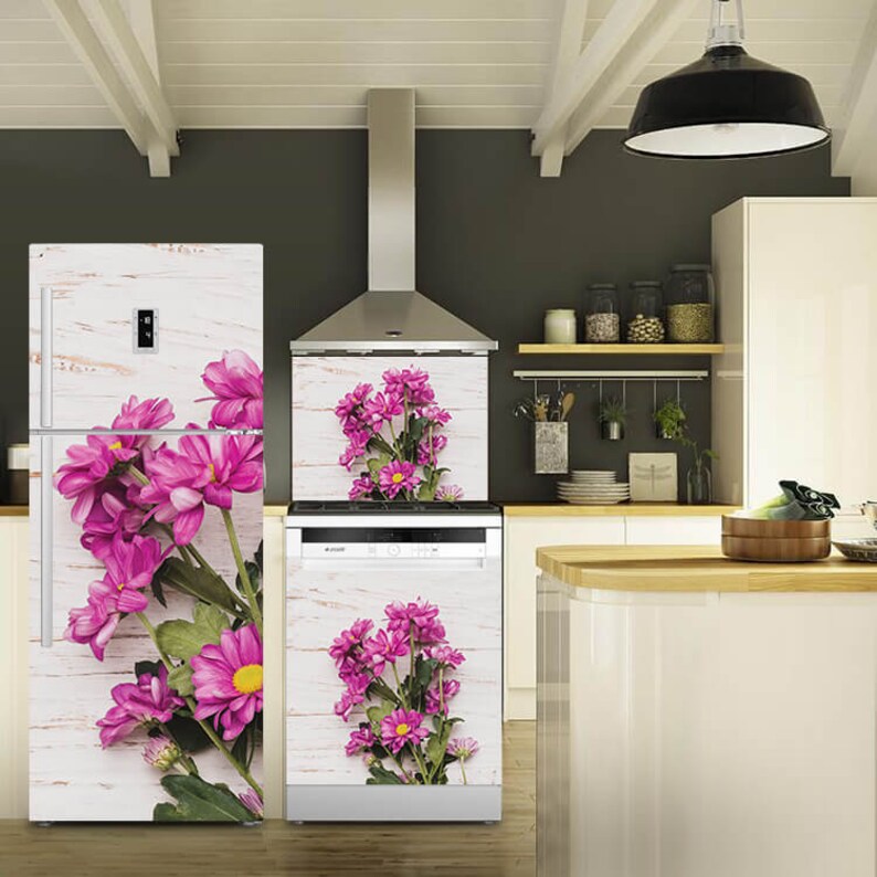 Refrigerator, Dishwasher, Stove Wrap Vinyl Set, Decorative Fridge