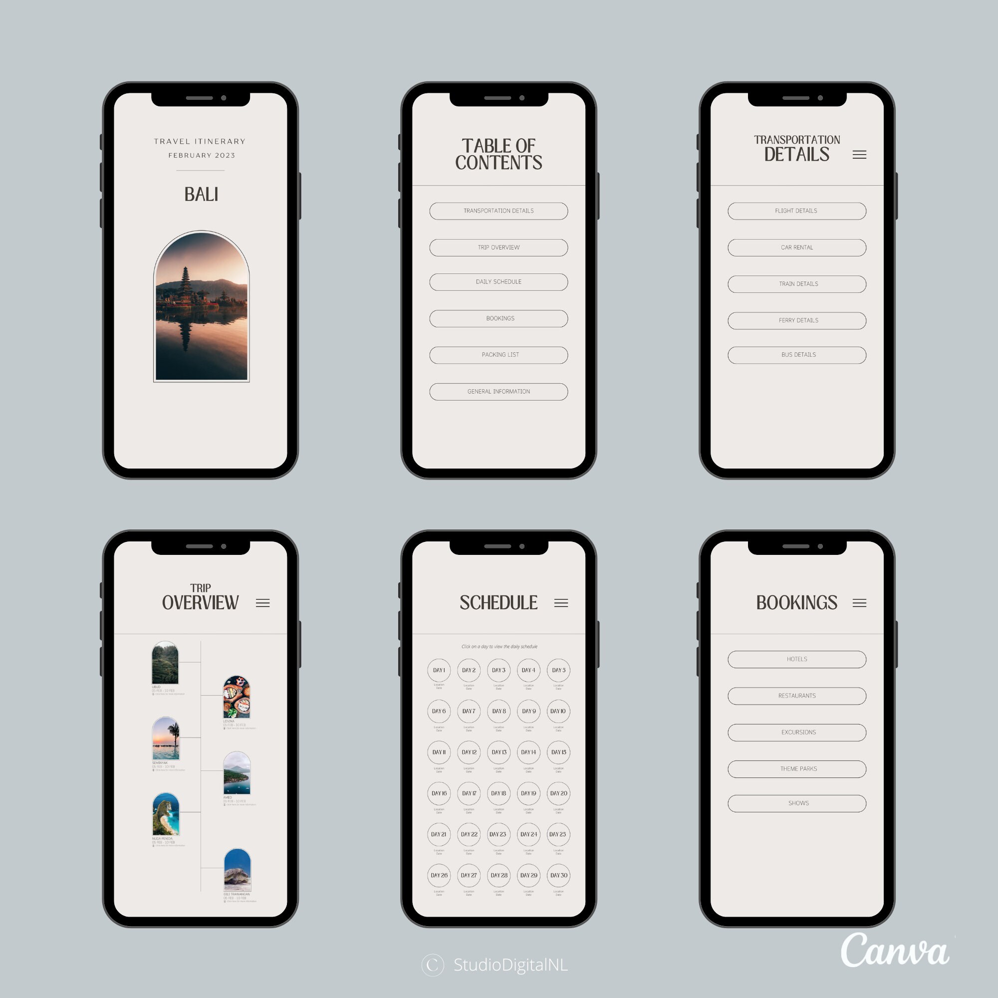 Trip Itinerary Template, Travel Itinerary Planner, Vacation Planner