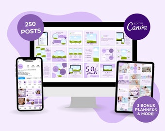 250 Instagram Posts Templates for Selling Products, Editable in Canva, IG Post Template for Content Creation Customizable for Business