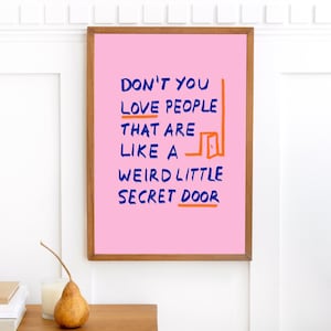 Meant to Live as yourself  Illustration Poster, Wall Art Modern Decor, Quirky Printable Art Cool Girl Bday Art, Modern Art Prints, Funky Art