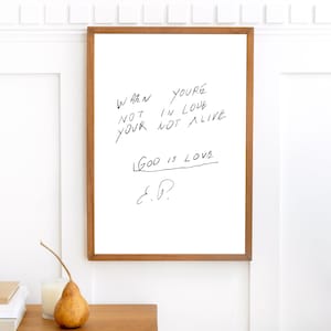 Impresión de carta manuscrita de Elvis Presley, carta de amor, arte mural para fans, ideas de regalos rápidos, impresión de afirmación de corazón, arte mural de descarga digital