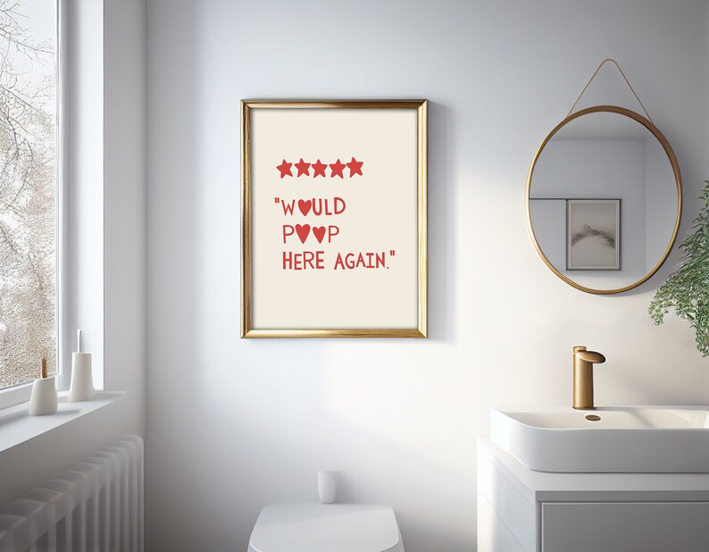 Pop Wall Print, Bathroom Decor, Funny Restroom Wall Art, Funky Decor