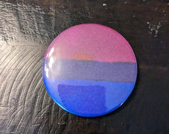 Cute Pin Button with Bisexual Pride Flag