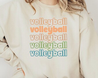 Retro Volleyball Shirt, Women Player Gift Shirts, Sport Lover Sweatshirt, Game Day Gifts For Mom, Girls Team Tshirt, Cute Athlete Tote Bags