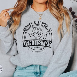Hermey’s School of Dentistry Christmas Sweatshirt, Christmas Dental Gift Tshirt, Cute Dentist Dental T Shirt, Dental Student Tops, Tote Bag