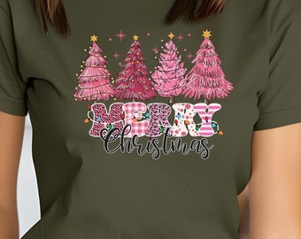 Merry Christmas Tree Shirt, Christmas Family Gift T Shirt, Womens Christmas Tshirt, Christmas Holiday Tee, Xmas Tree Shirts, Christian Tees
