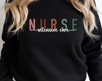 Intensive Care Unit Nurse Tshirt, ICU Nurses Gift Sweatshirt, Boho Nursing Student Grad T Shirt,Cute Clinicals Outfit,ICU Nurse Birthday Tee