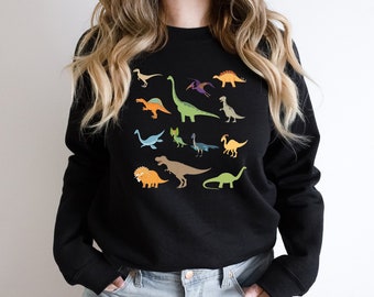 Cute Dinosaur T Shirt, Saurus Print Gift Shirts, Paleontology Women Sweatshirt, Dino Kids Birthday Tshirt, Velociraptor Tote Bag, Trex Tee
