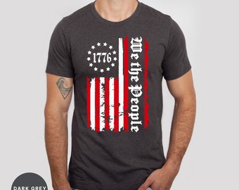We The People T Shirt, Gift Patriotic Tees For Women Men, Vintage American Flag Sweatshirt, 1776 US Flag Tshirt, Labor Day T, Fourth of July