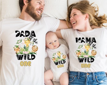 Matching Family Jungle Safari Birthday Party Gift T Shirts, First Birthday Boy Girl Tshirts, Custom Jungle Animal Bday Outfits, Safari Theme