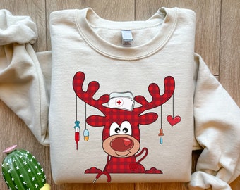 Stethoscope Nurse Sweatshirt, Christmas Nurse Gift T Shirt, Christmas Nursing School Sweater, Nurse Graduation Tee, Cute RN Nurse Tshirt,Bag
