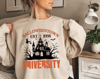 Halloweentown Est 1998 Sweatshirt, Halloweentown University Gift T Shirt, Retro Halloween Tee, Fall Sweater, Cute Halloween Party Tees, Bag
