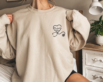 Nurse Sweatshirt, Personalized Nurse Gift T Shirt, Nurse Appreciation, Registered Nurse Tshirt, New Nurse, Graduation Gifts for Nurses, Bag