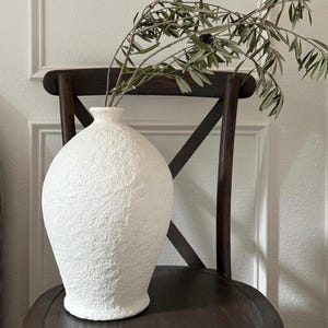 Aged artisan light earthenware paper mache vessel aged vase hand crafted| antique aged pottery vase/ decor|one of a kind hand finished