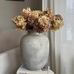 Gray Mineral stone textured pot primitive Aged pottery artisanneutral earthy earthenware vessel vase hand crafted| antique vintage pottery