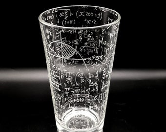 MATH Engraved 16oz Pint Glasses | Formulas School College History Numbers Scientific Academic | Great Gift Idea!