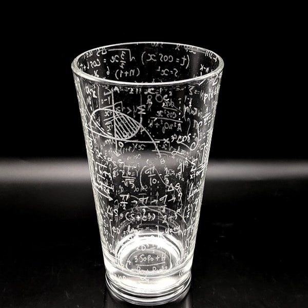 MATH & SCIENCE Engraved 16oz Pint Glasses | Formulas School College History Numbers Scientific Academic | Great Gift Idea!