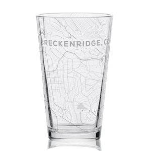COLORADO MOUNTAIN RESORTS Gravierte 16 Unzen Pintgläser | Mtns Ski Urlaubsorte Kontur topographische Karte Berge | Tolle Trink-Geschenkidee!