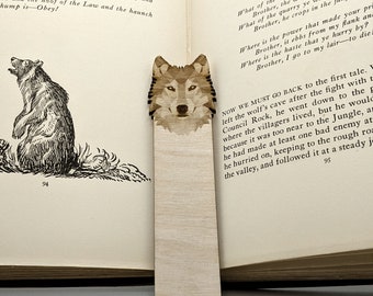 WOLF Engraved Bookmark | 1/8" Baltic Birch | Reader Wildlife Animal Literary Book Lover | Great Gift Idea!