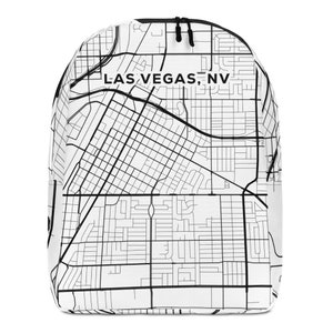 LAS VETAS City Street Map Minimalist Rucksack | Urban Entdecker Reisetasche mit Einzigartigem Druck | Tolle Geschenkidee!