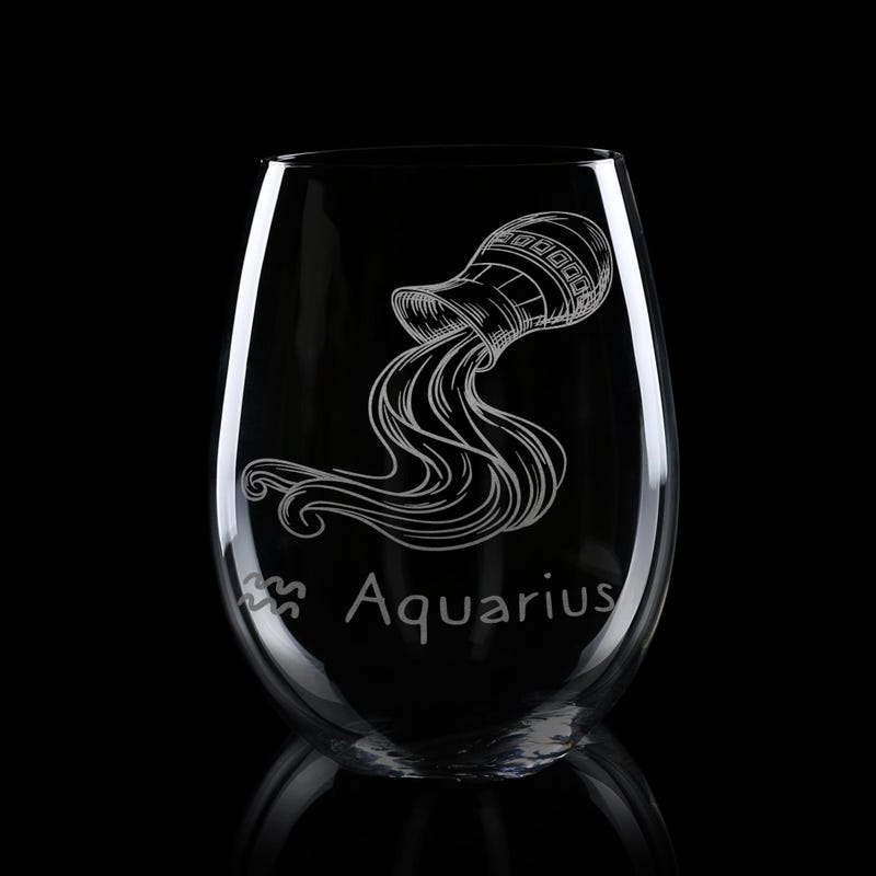 Greenline Goods Virgo Stemless Wine Glasses Zodiac Virgo