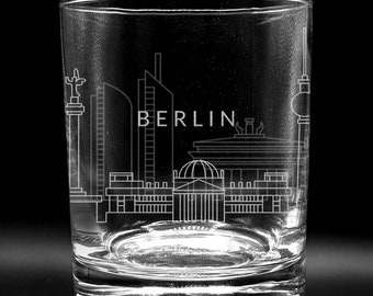 INTERNATIONAL CITY SKYLINE Verres à whisky gravés 12 oz | Europe Global Sky Line Carte des villes Voyage Aventure | Super idée cadeau !