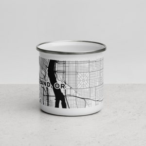 Mapa de calles de la ciudad de CHICAGO Taza de esmalte de 12 oz / Taza única con estampado de calles de la ciudad / ¡Gran idea de regalo!