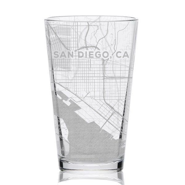 Choose your US CITY street map Engraved 16oz Pint Glasses | US American Cities Street Map United States City States Roads | Great Gift Idea!