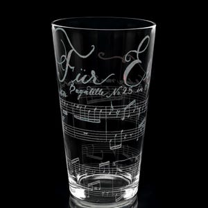 FUR ELISE Engraved 16oz Pint Glass | Beethoven Sheet Music Classical Music Piano | Great Gift Idea!