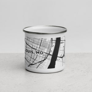CALLE. Taza de esmalte de 12 oz con mapa de calles de la ciudad de LOUIS / Taza única con estampado de calles de la ciudad / ¡Gran idea de regalo!