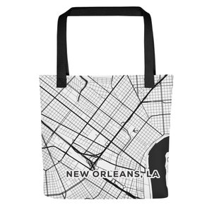 NEW ORLEANS City Street Karte Einkaufstasche | Stylische Urban gearbeitete Schultertasche