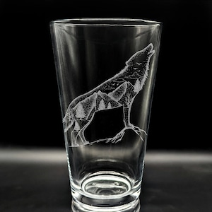 DOUBLE EXPOSURE ANIMALS Engraved 16oz Pint Glass | Animals Creature Nature Wilderness Birds Insects Wildlife Great Beer Drink Gift Idea!
