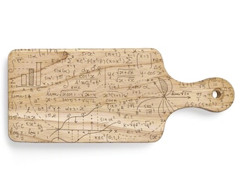 MATH EQUATIONS Engraved Cutting Board | Formulas School College Math Physics Numbers Science Academic | Great Gift Idea!