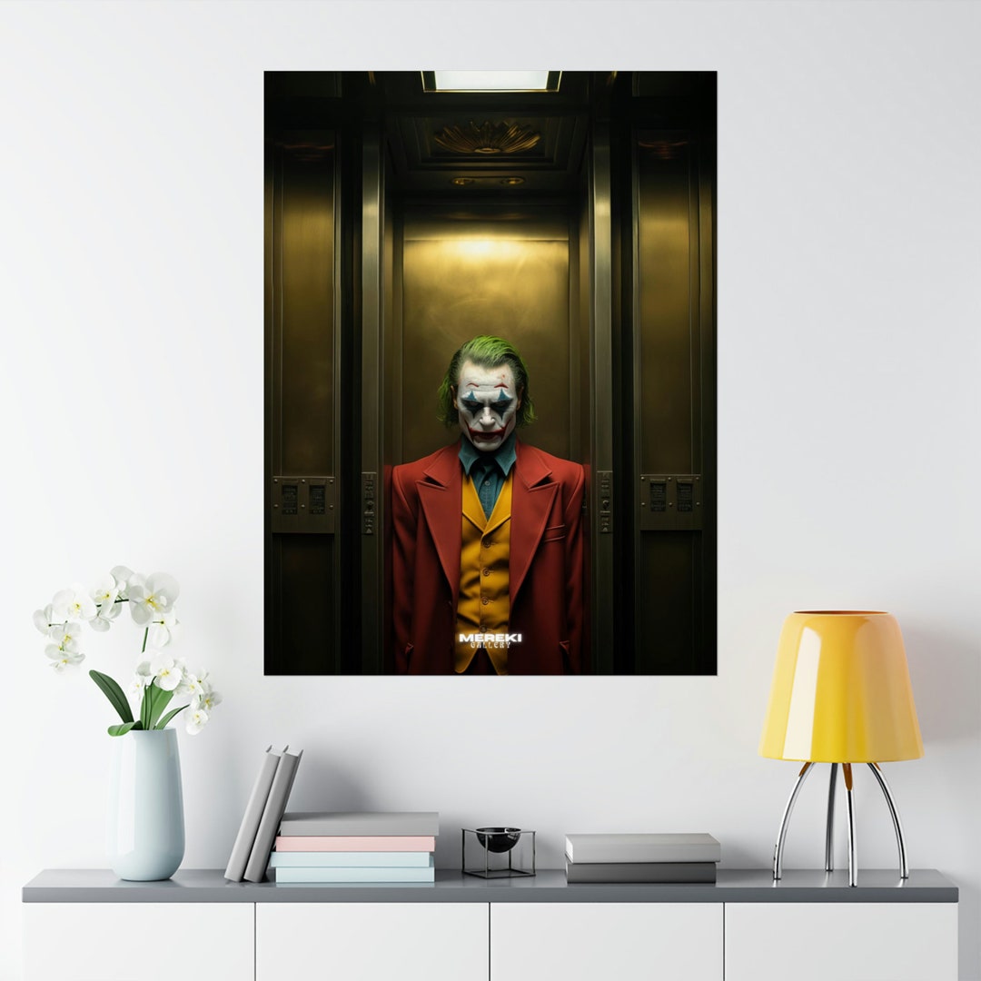The Joker Iconic Villain in Elevator Art Print Cinematic Character