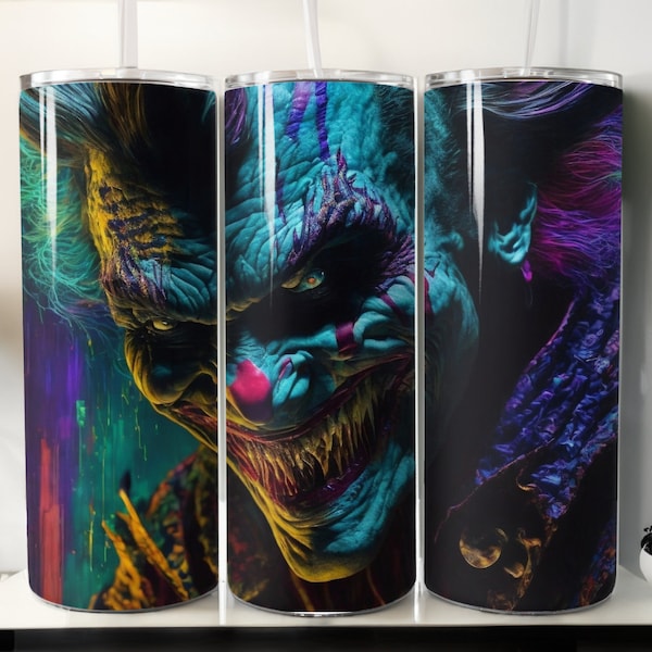 Evil Clown tumbler wrap