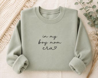 Boy Mom Era Sweatshirt, Minimalist Motherhood Crewneck, Cozy Mama Sweater