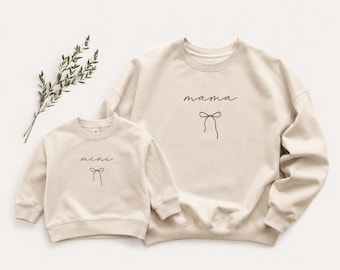 Mama Mini Matching Sweatshirts | Minimalist Mommy and Me Crewneck Set
