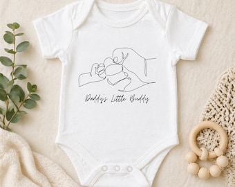 Daddy's Little Buddy Baby Bodysuit, Minimalist Father Son Matching Outfit