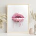 Pink Drip Lips Wall Art Print | Beauty Poster | Trendy Wall Art | Pink ...