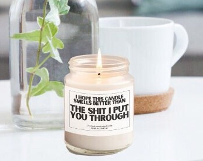 I hope this smells better than the shit put you through Scented Soy Candle