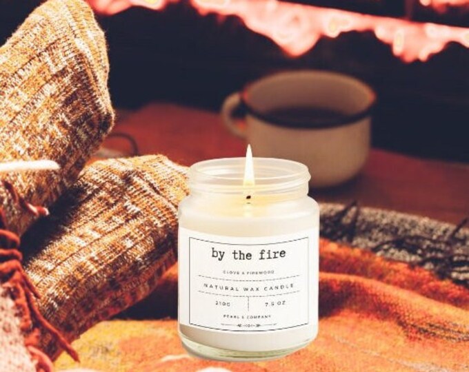 By the fire 'clove and firewood'  Fall winter Hand poured natural candles